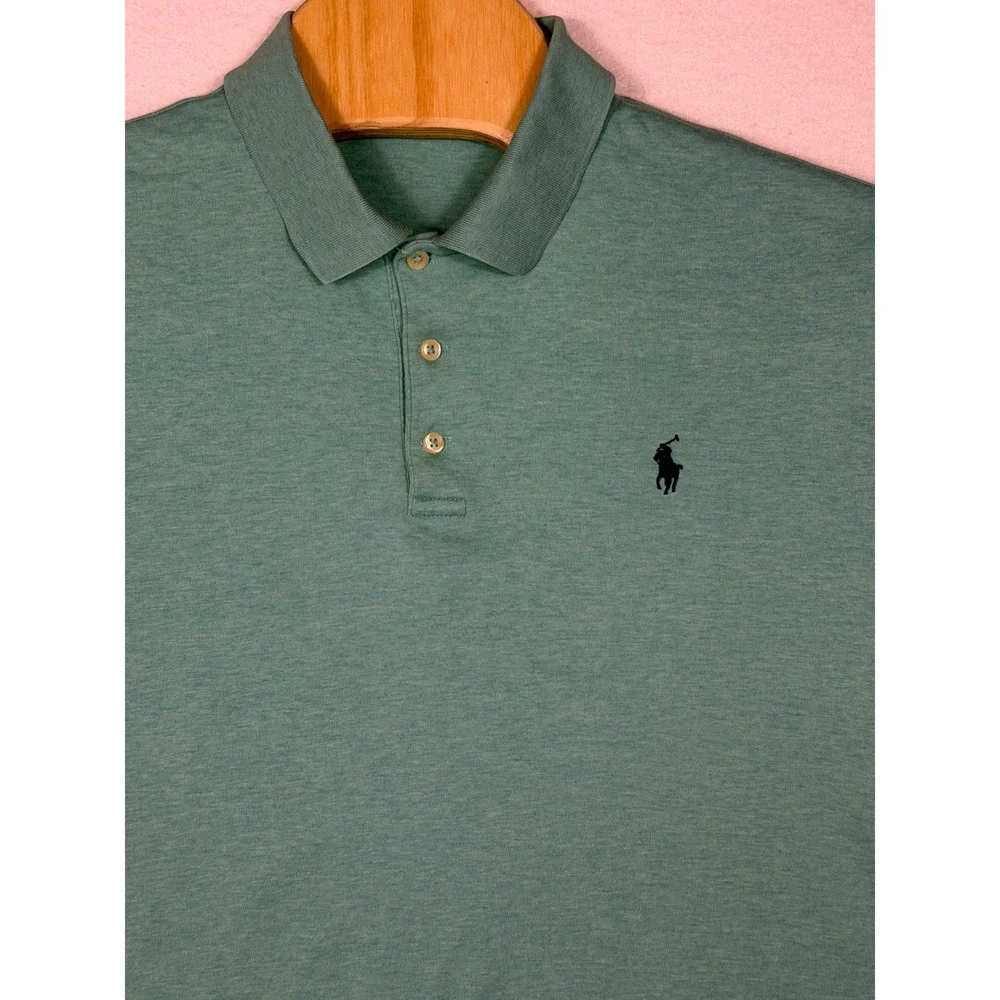 Polo Ralph Lauren Polo Shirt Mens XL Teal‎ Green Short Sleeve Classic Fit Cotton